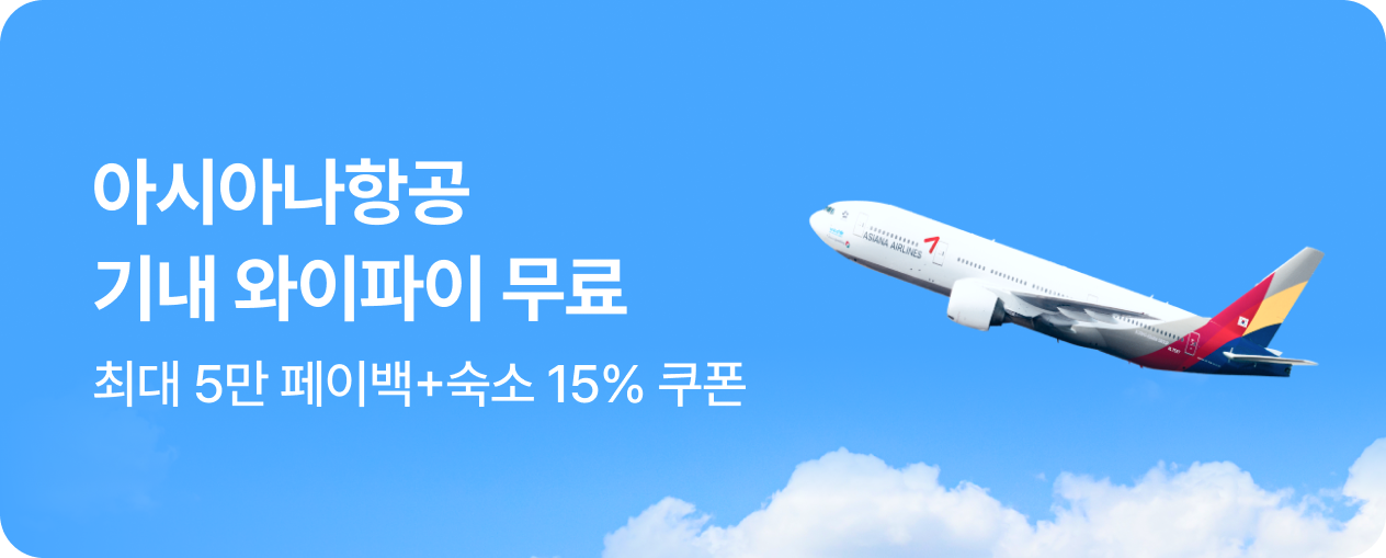 아시아나항공 기내 와이파이 무료!