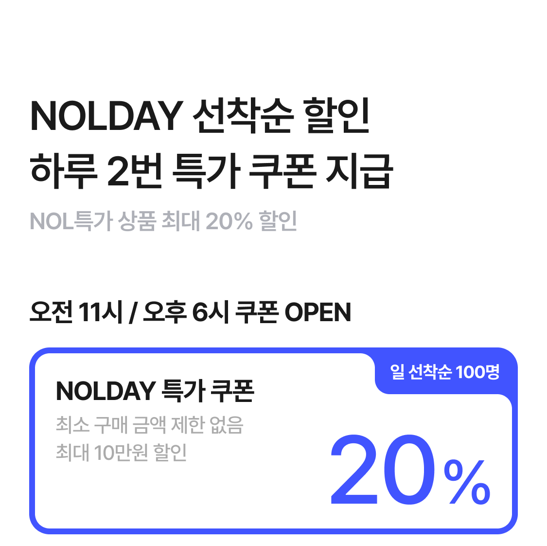 NOLDAY 특가 20% 쿠폰 